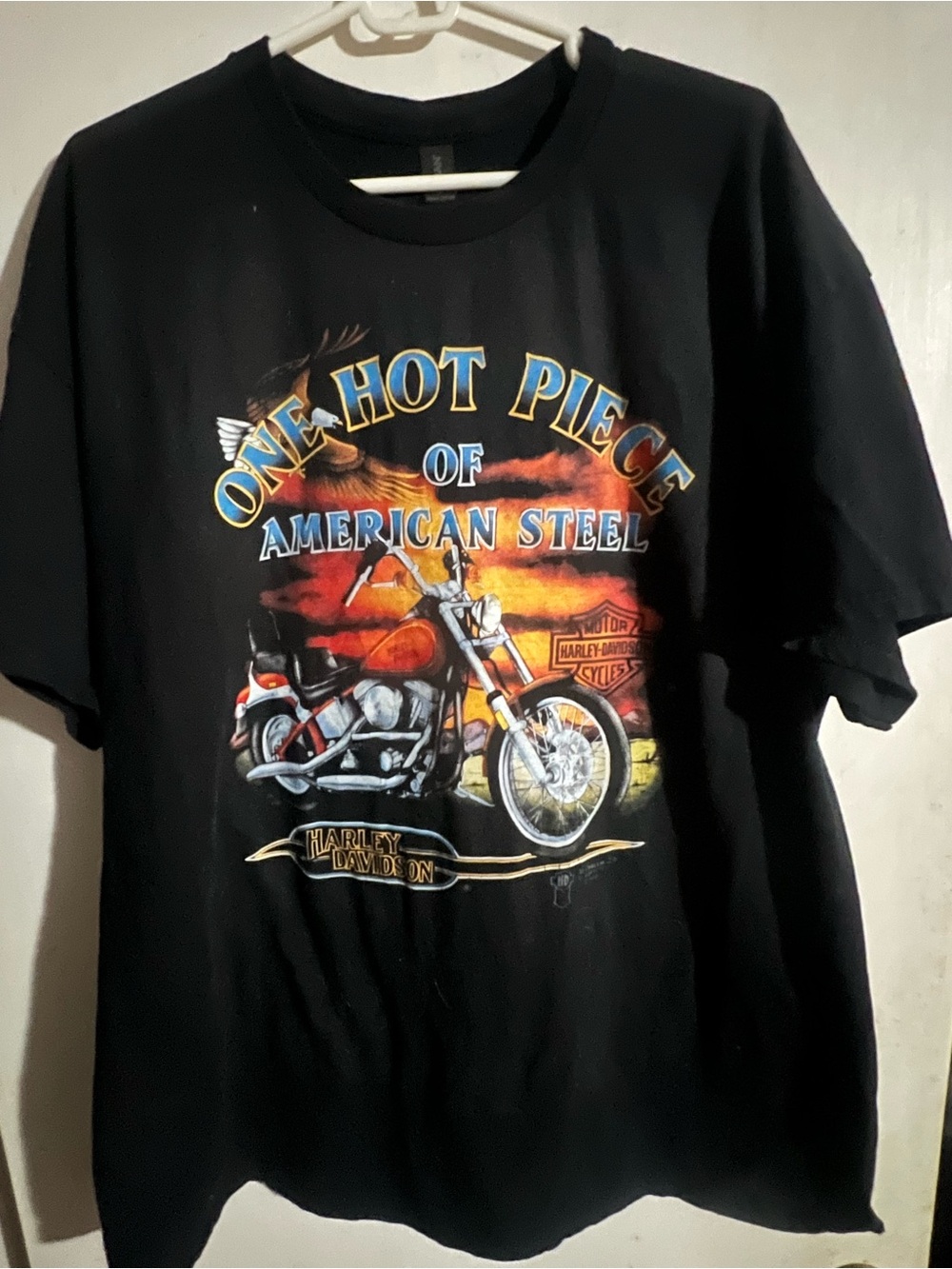 Harley-Davidson Men’s Black Graphic Tee with 3D Graphic Design, Size XXL